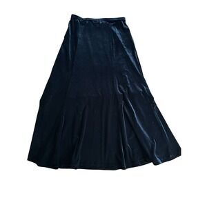 Chetta B Black Velvet Maxi Skirt Sz 12